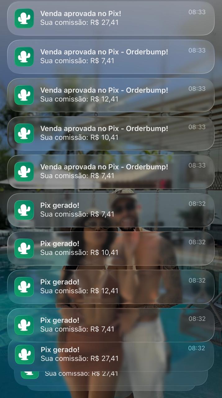 Notificações reais de vendas aprovadas por Pix